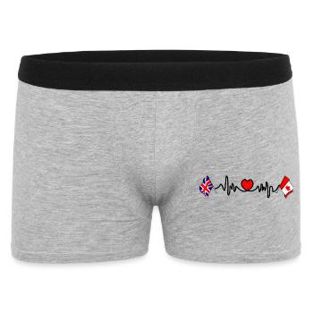 Cardio coeur avec drapeau de l’Angleterre et drapeau du Canada - Boxer Homme - gris chiné - Devant