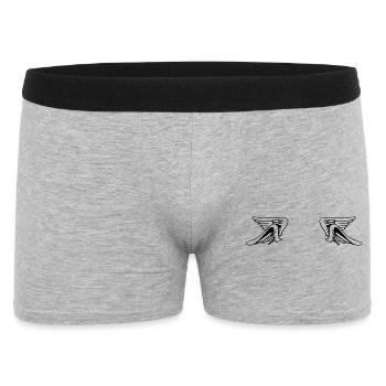 Design 14 (Flügelset, weit) - Männer Boxer Shorts - Grau meliert - Vorne