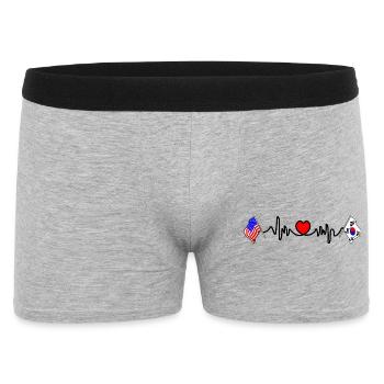 Cardio heart avec drapeau des États-Unis et de la Corée du Sud - Boxer Homme - gris chiné - Devant