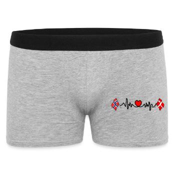 Cardio heart Flag Norway, flag Denmark - Men's Boxer Shorts - heather grey - Front