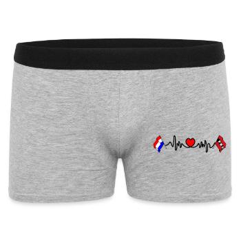 Cardio coeur Drapeau Pays-Bas, Amsterdam - Boxer Homme - gris chiné - Devant
