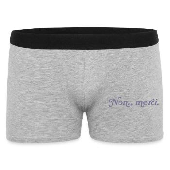 Non, merci – Minimalisme français - Boxer Homme - gris chiné - Devant