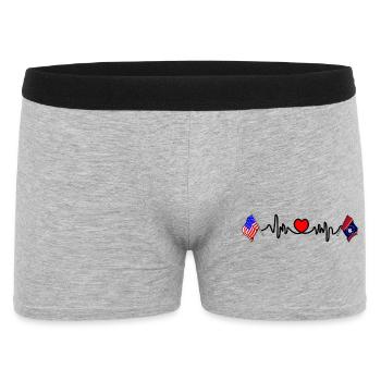 Cardio heart with USA flag and Mississippi flag - Men's Boxer Shorts - heather grey - Front