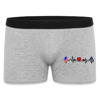 Cardio heart with USA flag and Indaho flag - Men's Boxer Shorts - heather grey - Front