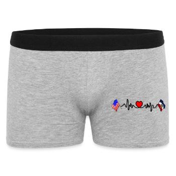 Cardio heart with USA flag and Utah flag - Men's Boxer Shorts - heather grey - Front