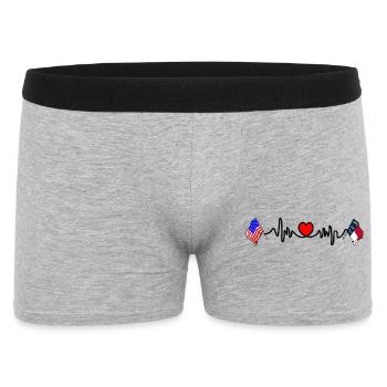 Cardio heart avec drapeau des États-Unis et drapeau de la Caroline du Nord - Boxer Homme - gris chiné - Devant