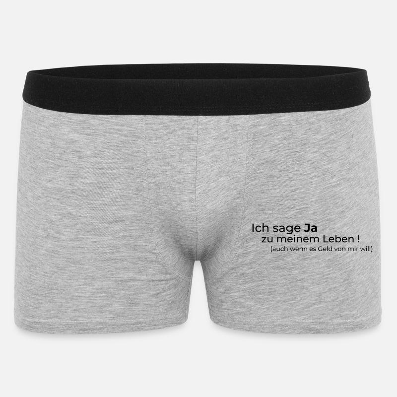 Ja zum Leben - Männer Boxer Shorts - Grau meliert