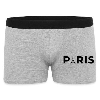 Paris Eiffel Tower Noir Souvenir France - Boxer Homme - gris chiné - Devant