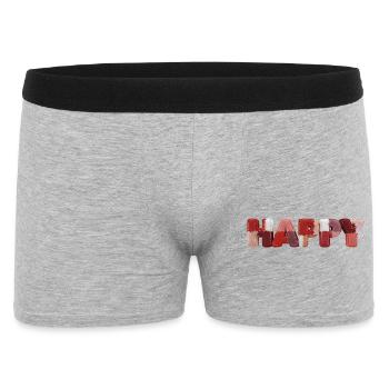 Look patchwork en tissu patchwork Happy - Boxer Homme - gris chiné - Devant