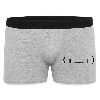 Pleurer Émotions (╥_╥) Des larmes violentes - Boxer Homme - gris chiné - Devant