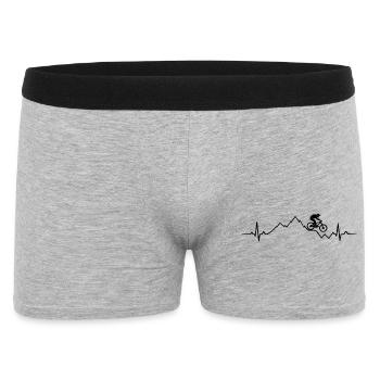 VTT, ECG, battement de cœur, saut en montagne en VTT - Boxer Homme - gris chiné - Devant