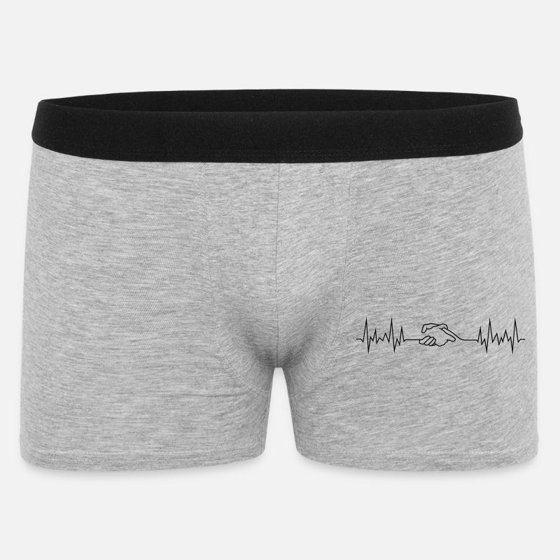 wave peace handshake - Männer Boxer Shorts - Grau meliert