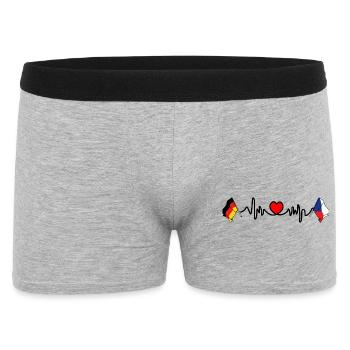 Cardio coeur avec drapeau Allemagne et drapeau République tchèque - Boxer Homme - gris chiné - Devant