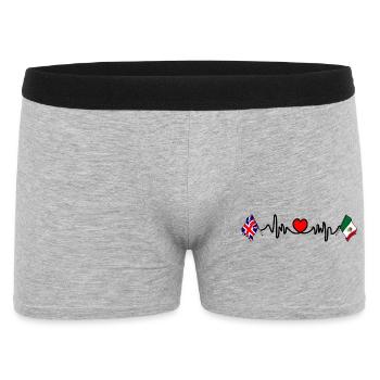 Cardio Heart Flag England, Flag Mexico - Men's Boxer Shorts - heather grey - Front