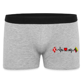 Cardio heart Flag Denmark, flag Lithuania - Men's Boxer Shorts - heather grey - Front