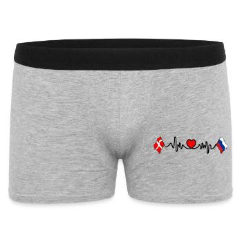 Cardio cardiaque Drapeau Danemark, drapeau Russie - Boxer Homme - gris chiné - Devant