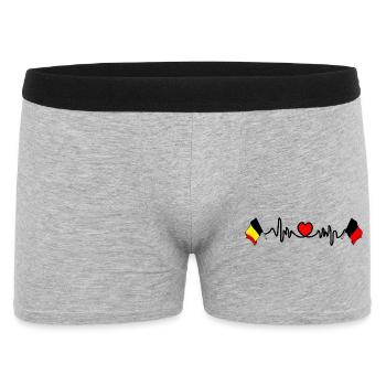 Cardio heart avec Flag Belgium et drapeau Namur - Boxer Homme - gris chiné - Devant
