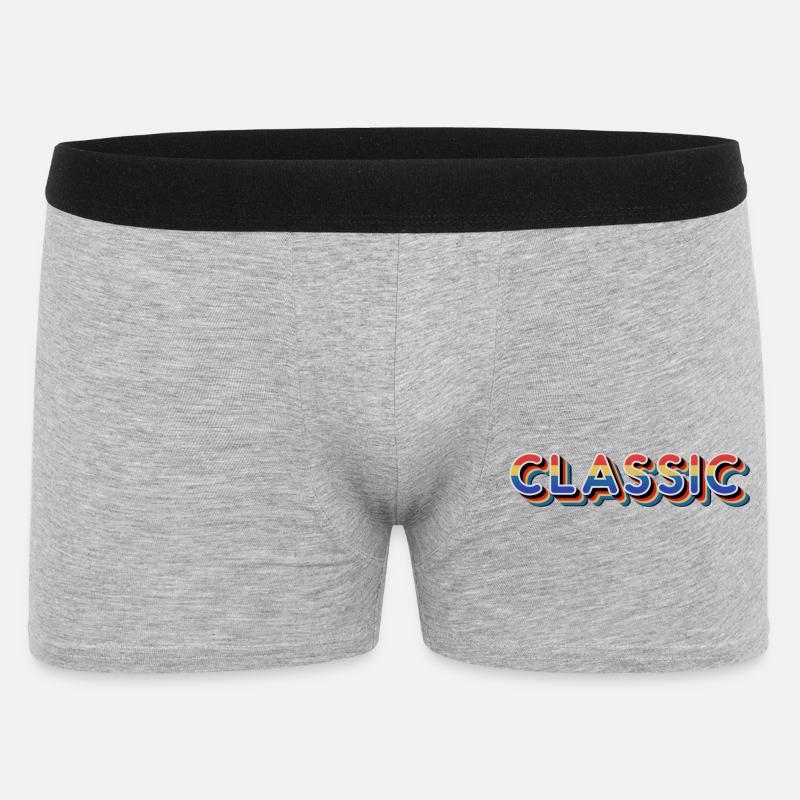 Klassischer Regenbogen-Retro-Text - Männer Boxer Shorts - Grau meliert