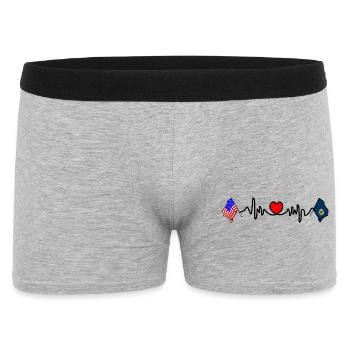 Cardio heart with USA flag and Vermont flag - Men's Boxer Shorts - heather grey - Front