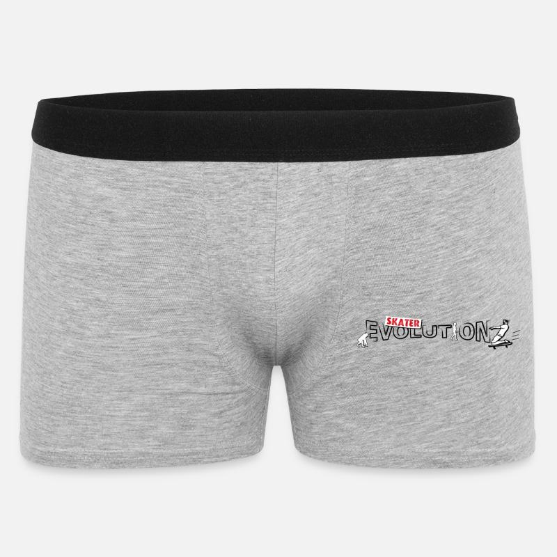 Skateboarder Design | Skate-Evolution - Männer Boxer Shorts - Grau meliert