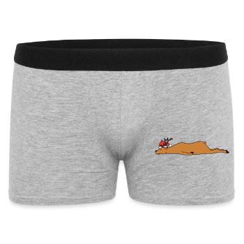 Sleeping Christmas Reindeer Funny Holiday Art - Men's Boxer Shorts - heather grey - Front
