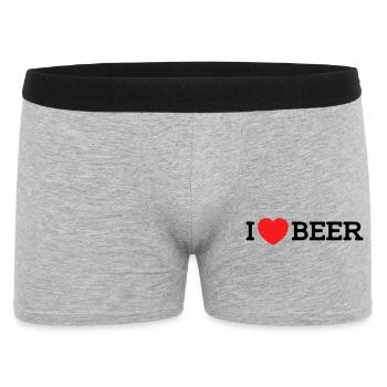 I love Beer (colors can be changed) - Men's Boxer Shorts - heather grey - Front