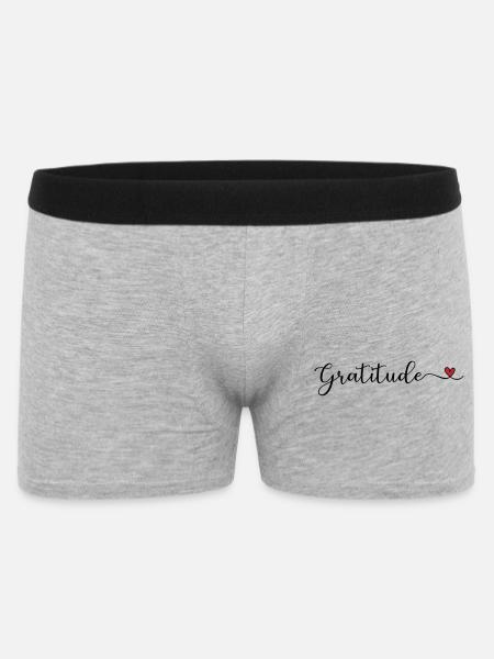 Dankbarkeit niedliches Design mit Herz - Männer Boxer Shorts - Grau meliert