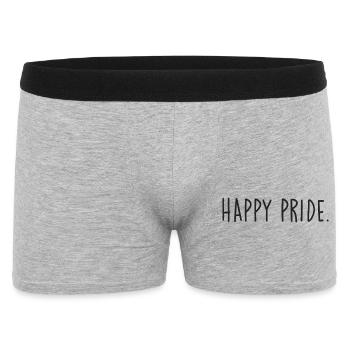 HAPPY PRIDE black - Männer Boxer Shorts - Grau meliert - Vorne