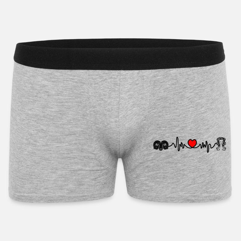 Herzfrequenz Cardio Widder Jungfrau - Männer Boxer Shorts - Grau meliert