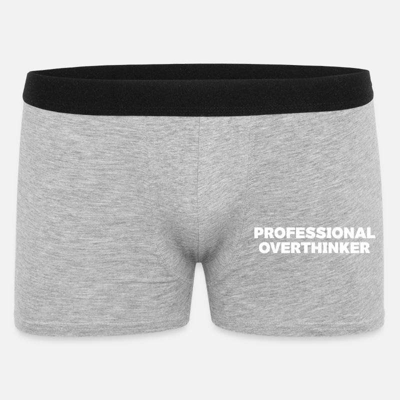 Futuristisches Overthinker-Typografie-Design - Männer Boxer Shorts - Grau meliert