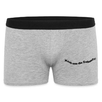 Nach uns die Zukunft! - Männer Boxer Shorts - Grau meliert - Vorne