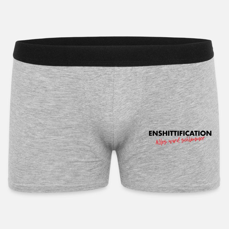 Enshittification - alles wird schlimmer! - Männer Boxer Shorts - Grau meliert