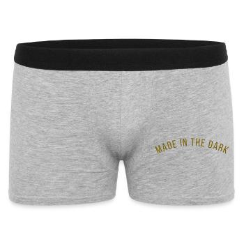 MADE IN THE DARK - Motivation - Männer Boxer Shorts - Grau meliert - Vorne