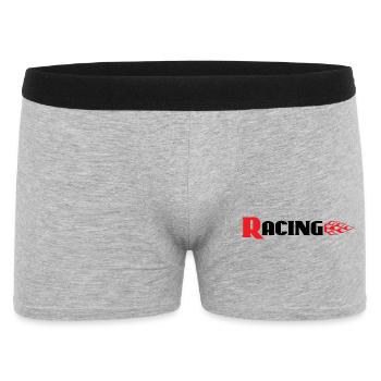 Racing Graphic With Flames - Car Auto Bike Decals - Men's Boxer Shorts - heather grey - Front