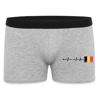 Drapeau de la Belgique Battement de cœur - Boxer Homme - gris chiné - Devant