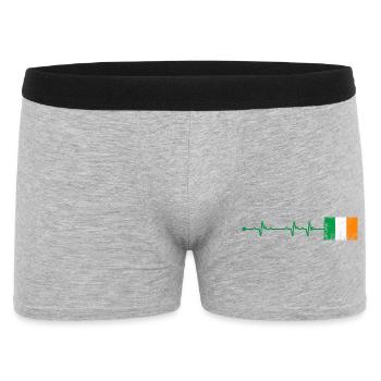 Drapeau de l’Irlande Heartbeat - Boxer Homme - gris chiné - Devant