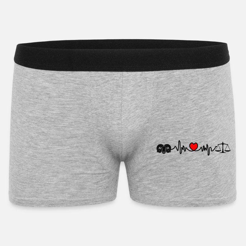 Herzfrequenz-Cardio-Ram-Skala - Männer Boxer Shorts - Grau meliert