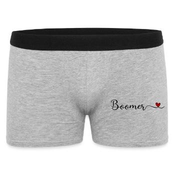 Cadeau de typographie Boomer Heart - Boxer Homme - gris chiné - Devant