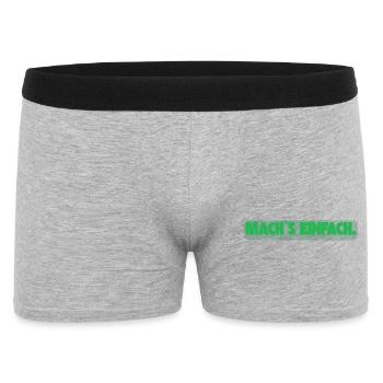 Machs einfach  / Lustiges T-Shirt für jeden Tag - Männer Boxer Shorts - Grau meliert - Vorne