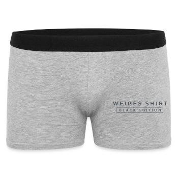 Weißes T-Shirt Black Edition - Männer Boxer Shorts - Grau meliert - Vorne