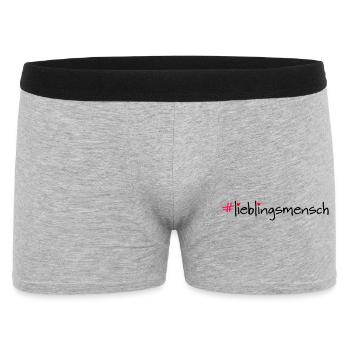#lieblingsmensch - Männer Boxer Shorts - Grau meliert - Vorne