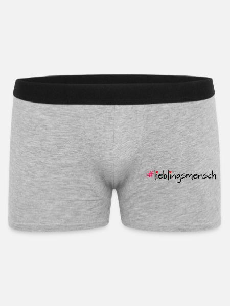 #lieblingsmensch - Männer Boxer Shorts - Grau meliert
