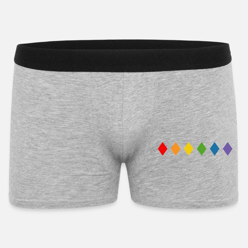 Regenbogen Rhombus - Männer Boxer Shorts - Grau meliert