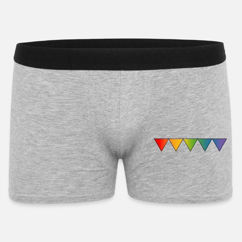 Regenbogen queer triangles - Männer Boxer Shorts - Grau meliert