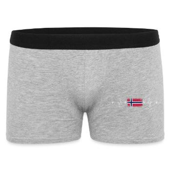 Norwegian Flag Heartbeat Pulse - Men's Boxer Shorts - heather grey - Front