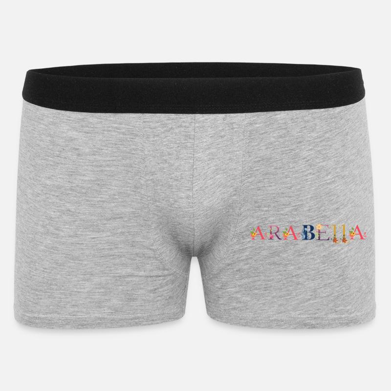 ARABELLA Name mit Blumen geschmückt - Männer Boxer Shorts - Grau meliert
