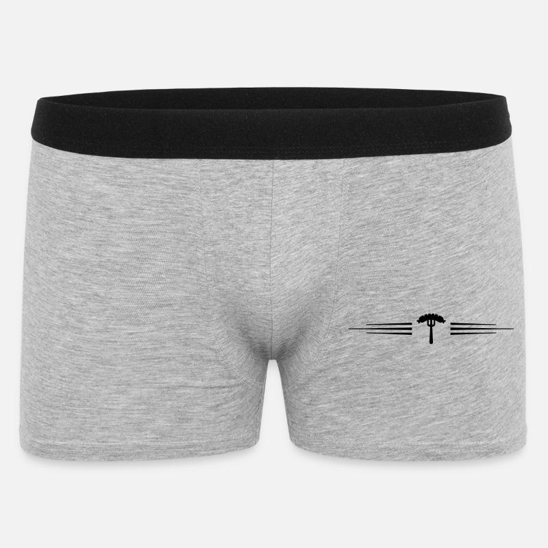 Wurst Gabel  Currywurst - Männer Boxer Shorts - Grau meliert