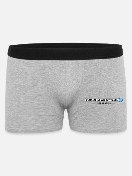 Thinking is like googling – only more blatant - Men's Boxer Shorts - heather grey