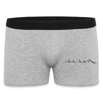 Herzschlag Berg - Männer Boxer Shorts - Grau meliert - Vorne