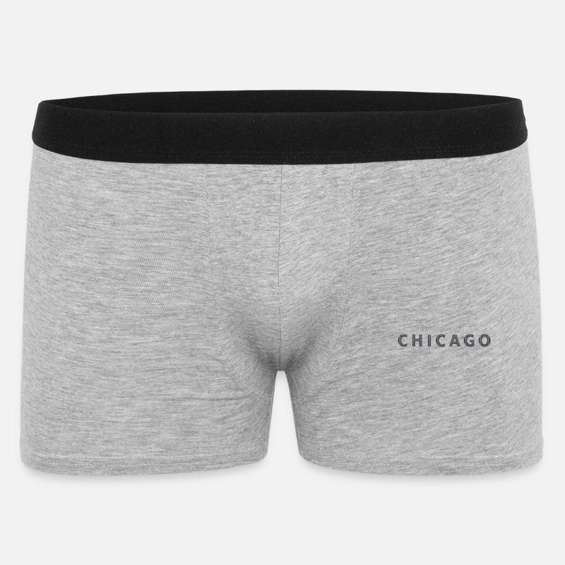 CHICAGO – Architectural Steel Typography - Männer Boxer Shorts - Grau meliert